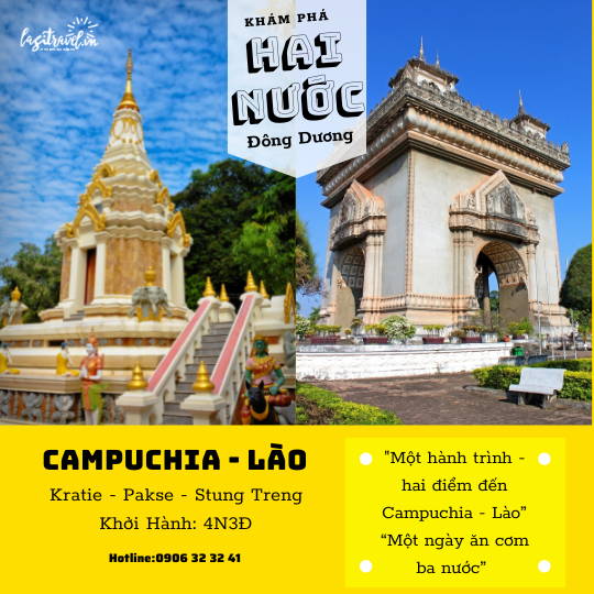 Khám phá Hai nước Đông Dương Campuchia - Lào: Kratie - Pakse - Stung Treng