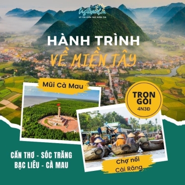 Cần Thơ - Sóc Trăng - Bạc Liêu - Đất Mũi Cà Mau