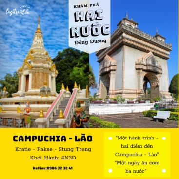 Khám phá Hai nước Đông Dương Campuchia - Lào: Kratie - Pakse - Stung Treng