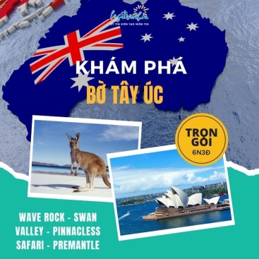 Khám Phá Bờ Tây Úc Perth: Wave Rock - Swan Valley - Pinnacless Safari - Premantle 6N5Đ